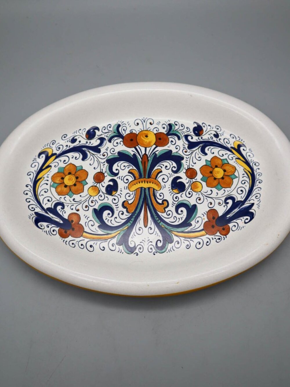 Nova Deruta Italian Art Pottery Serving Platter Dish Ricco Deruta Style 10"L